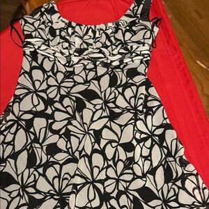 Evan Picone Black and White Sleeveless Sundress